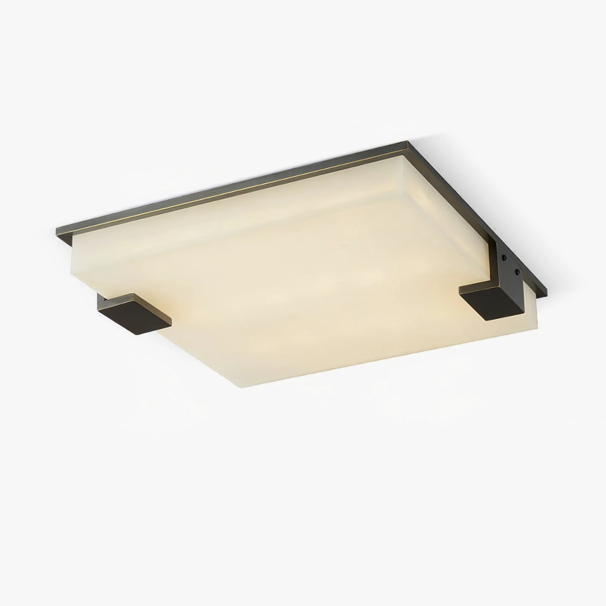 Functional Square Alabaster Ceiling Lamp Modern