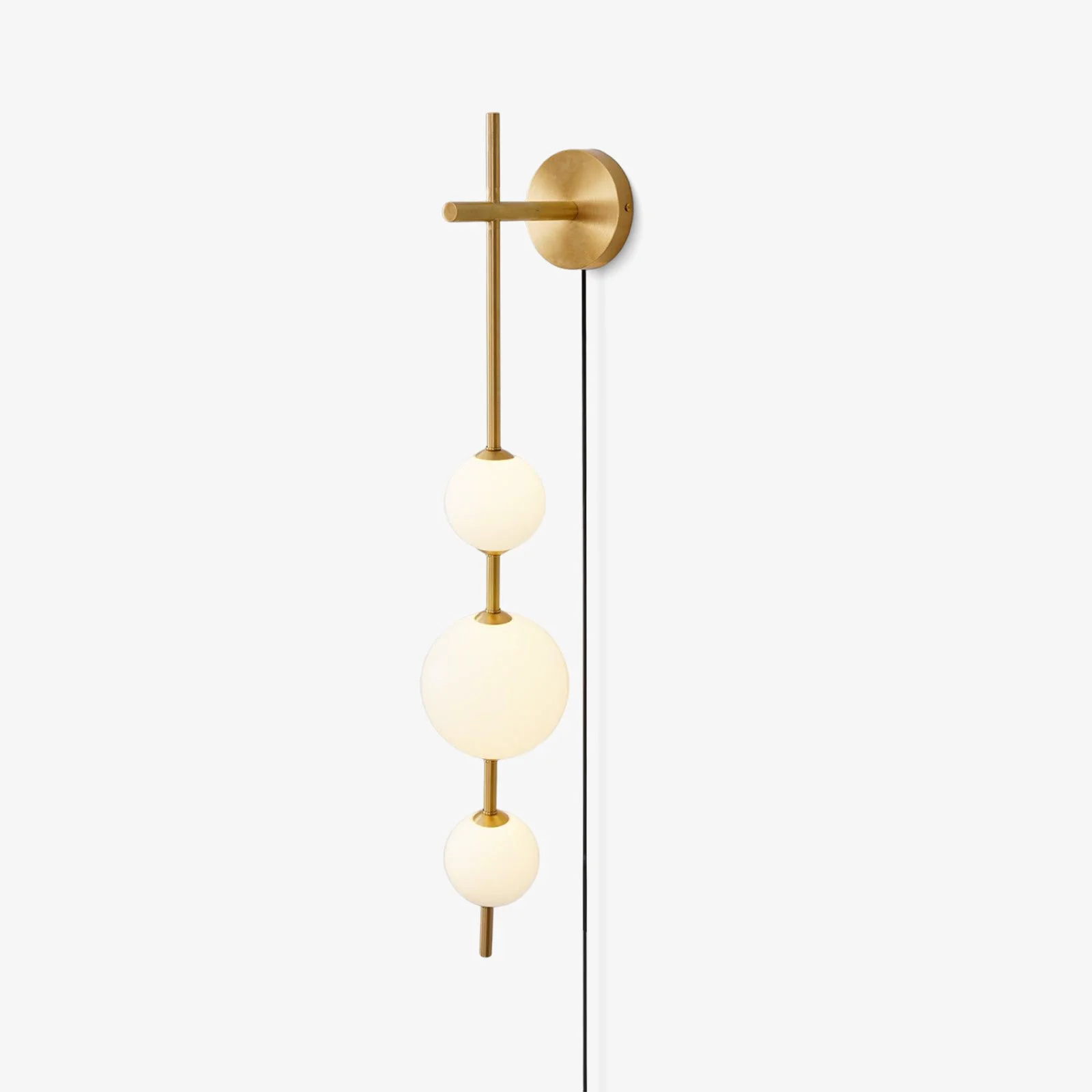 Refined Vertical Globe Plug-in Wall Lamp Effective