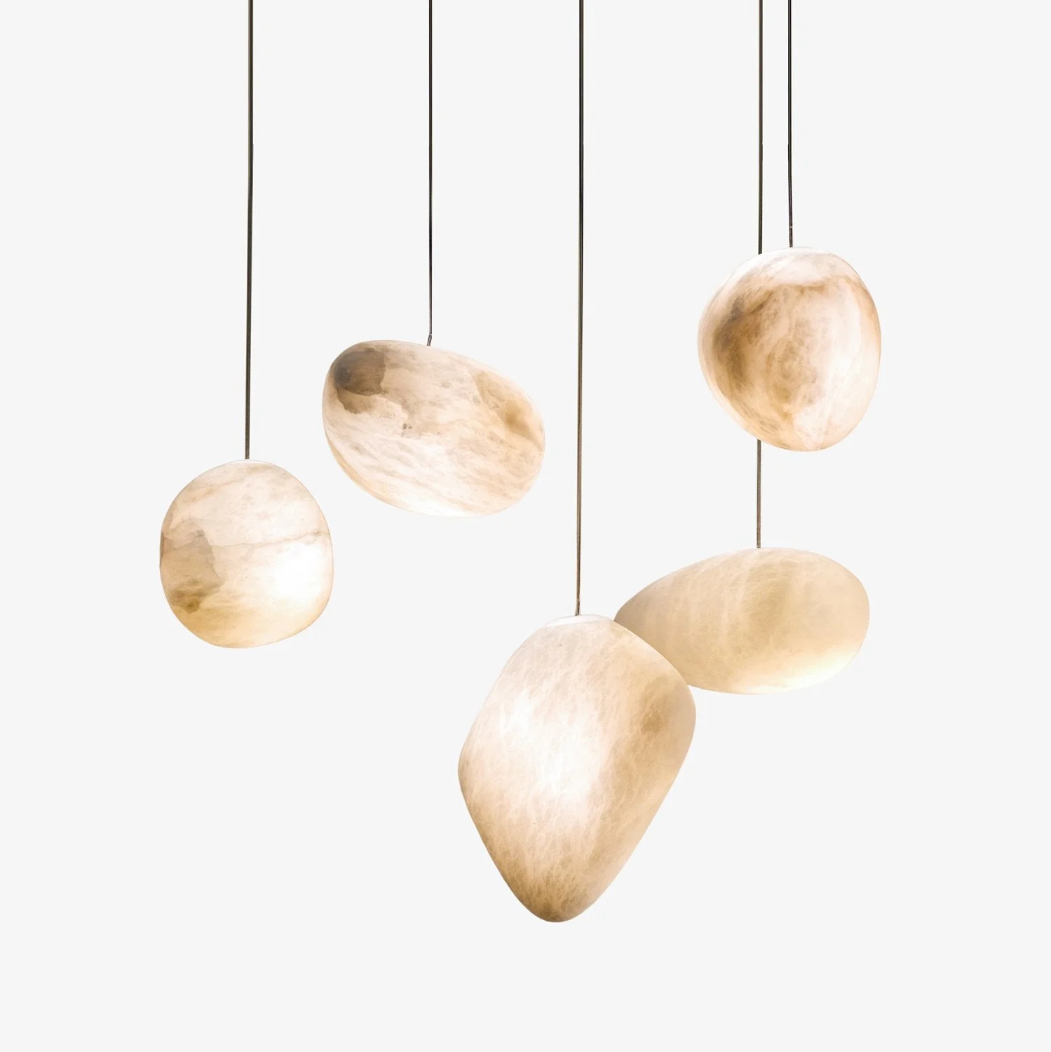Premium Pebbles Alabaster Pendant Lamp Smart