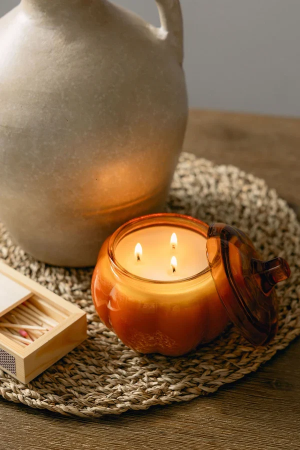 Classic Glass Pumpkin Candle Authentic