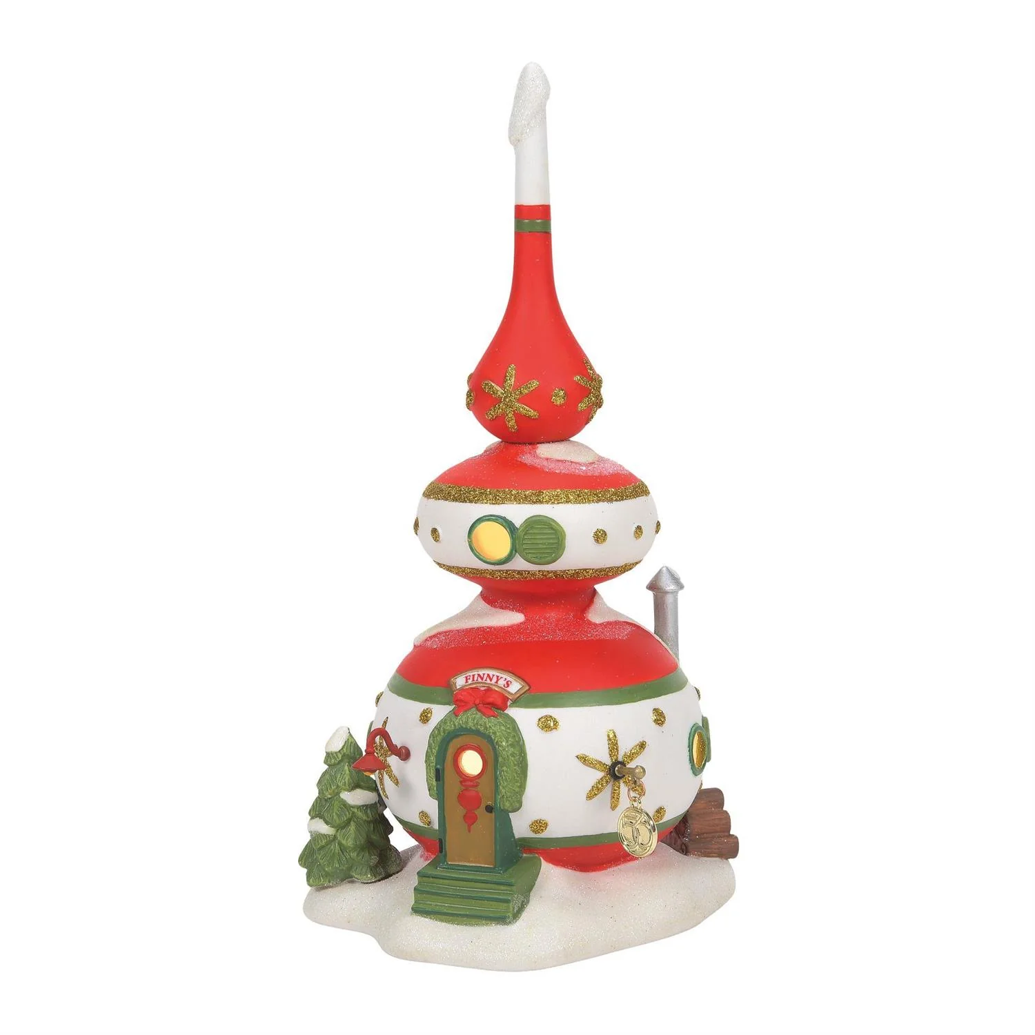 Flexible Finny's Ornament House North Pole Village Green