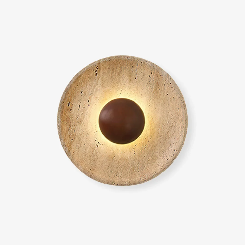 Detailed Halo Travertine Wall Light Responsible