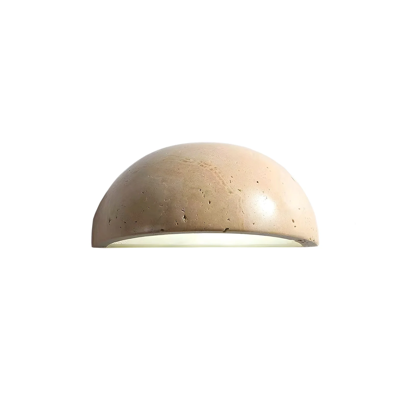 Elegant Mid-Century Semi-Circle Stone Wall Lamp Pure