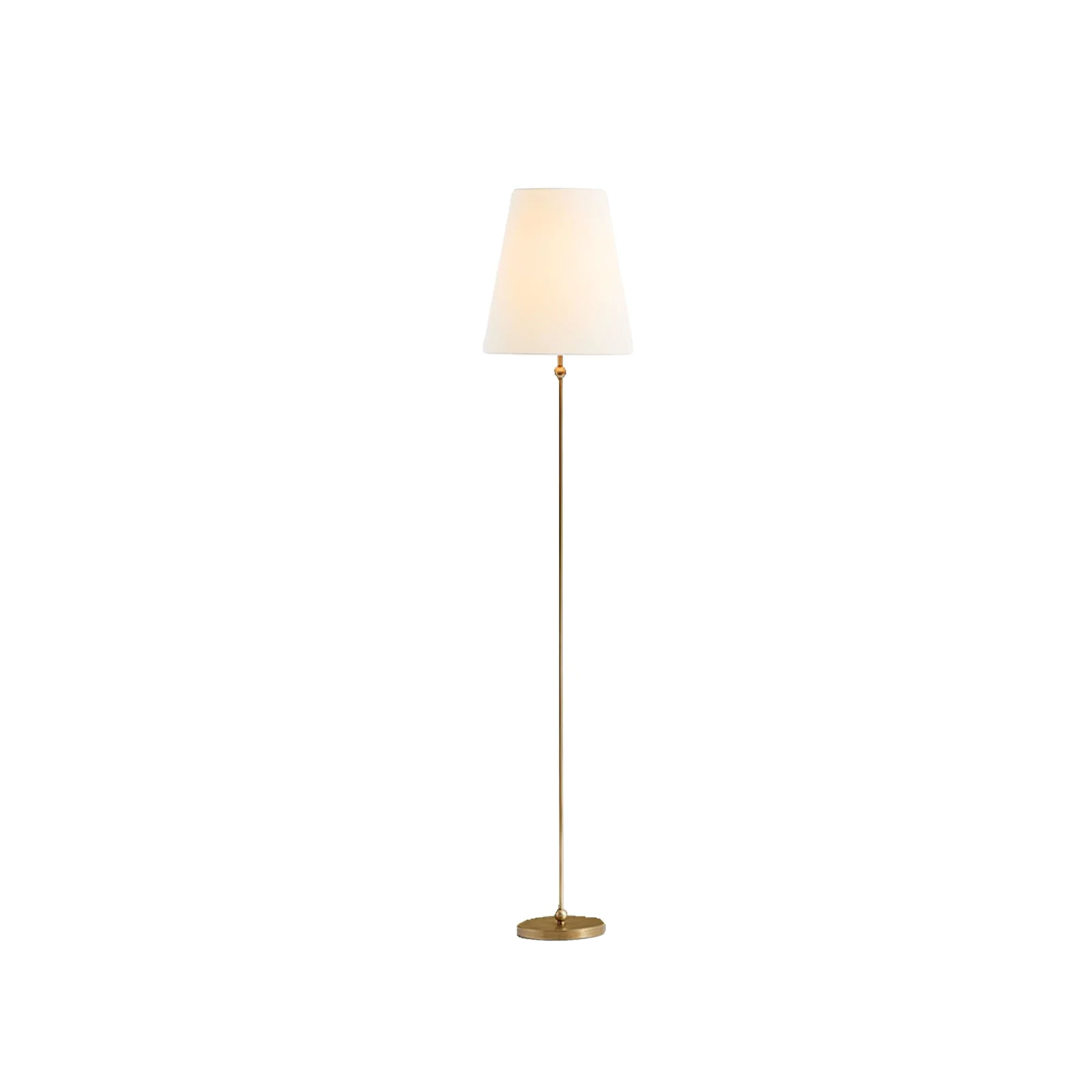 Prestigious Minimalist Brass Floor Lamp with Fabric Shade Long-Lasting