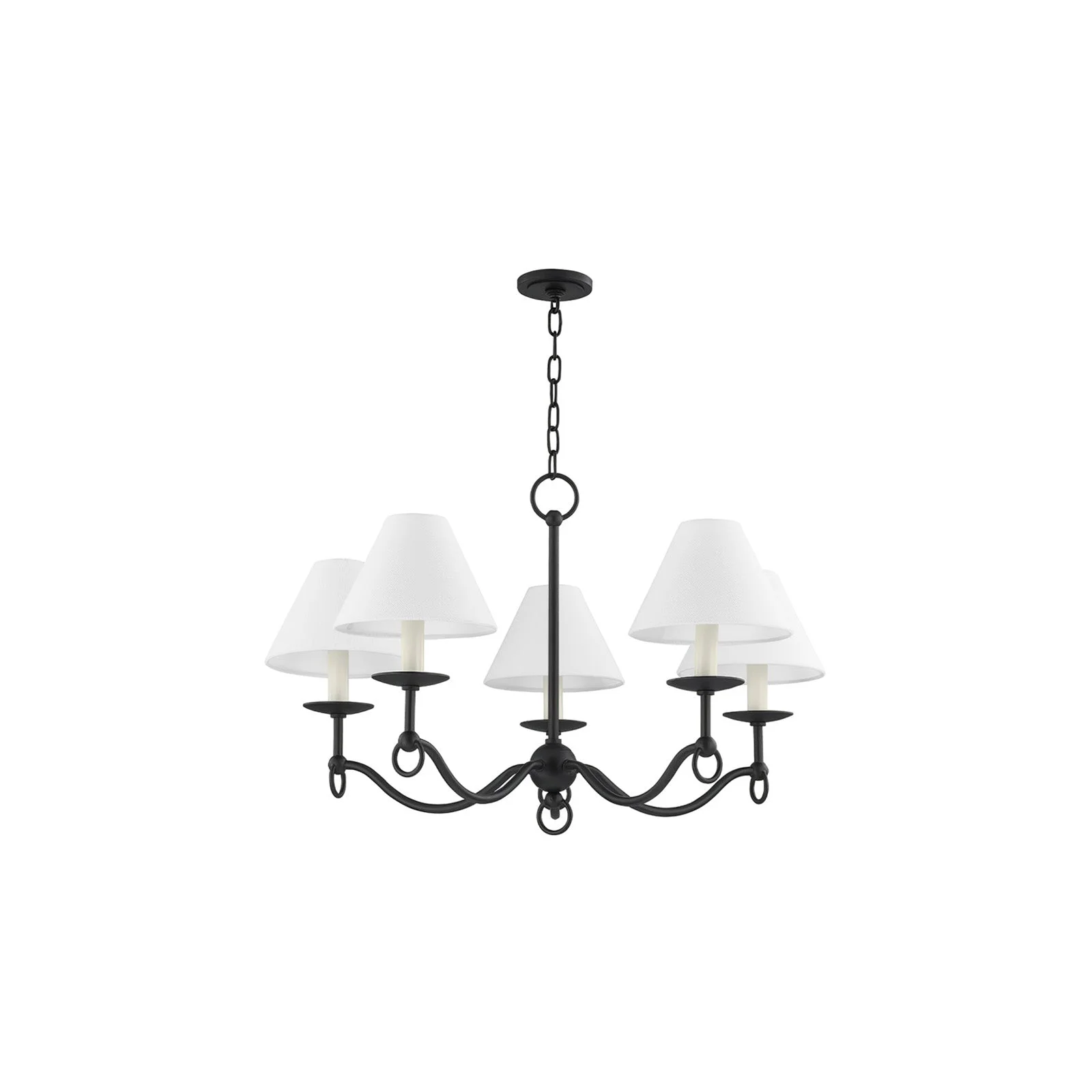 Contemporary Troy Lighting Massi Five-Arm Chandelier Fashionable