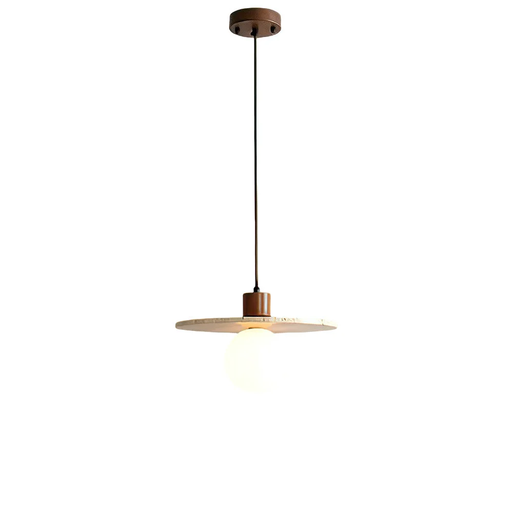Practical Zen Travertine Disc Pendant Light Healthy