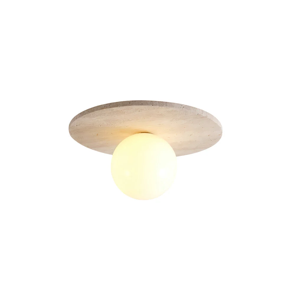 Verified Minimalist Stone Disc Ceiling Light Refined