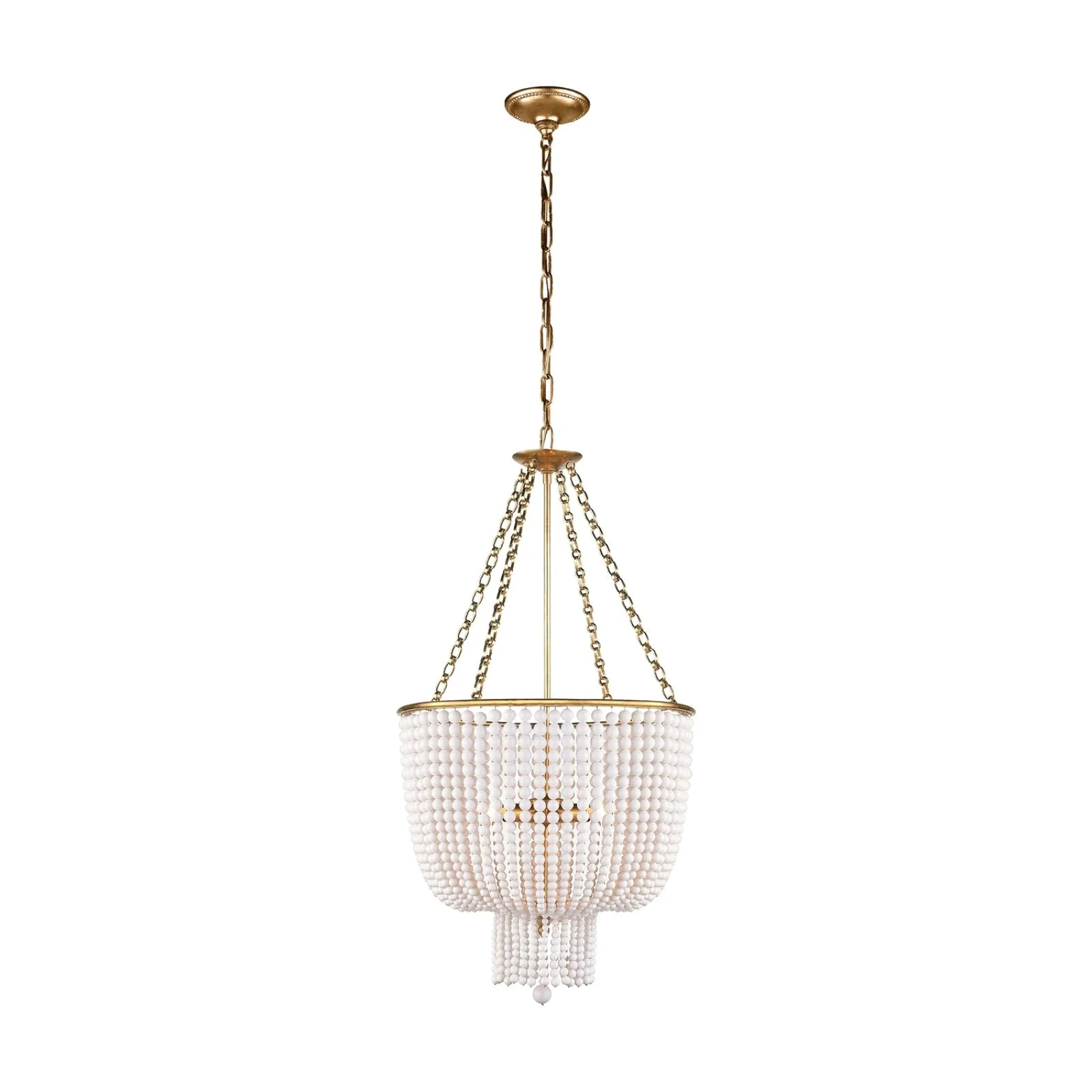 Advanced White Beaded Jacqueline Chandelier Recyclable