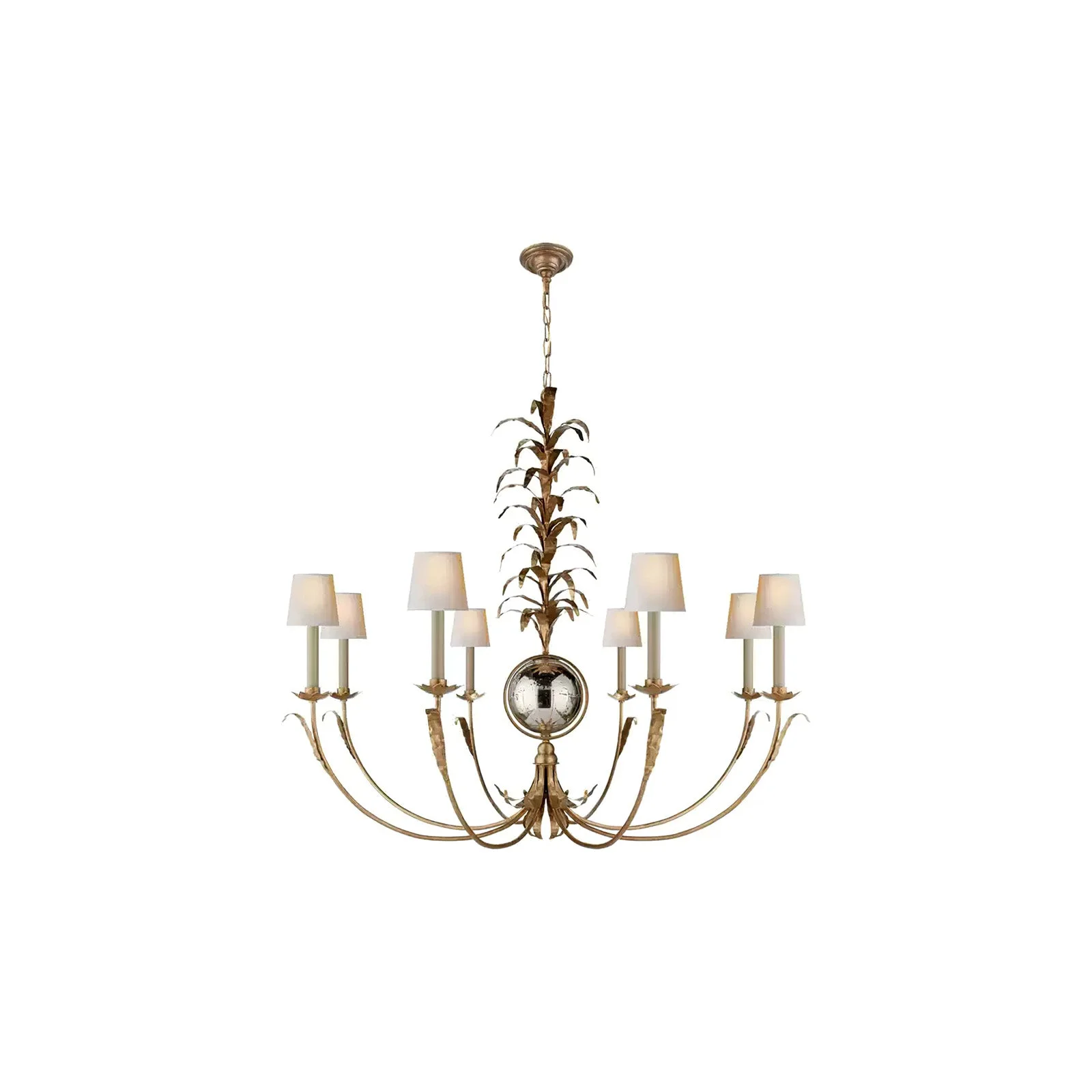 Traditional vintage gold leaf Gramercy chandelier Easy-to-Use
