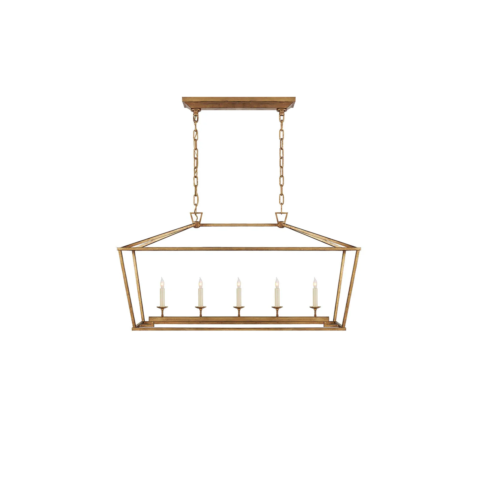 Elite Gold Rectangular Lantern Linear Chandelier Dependable