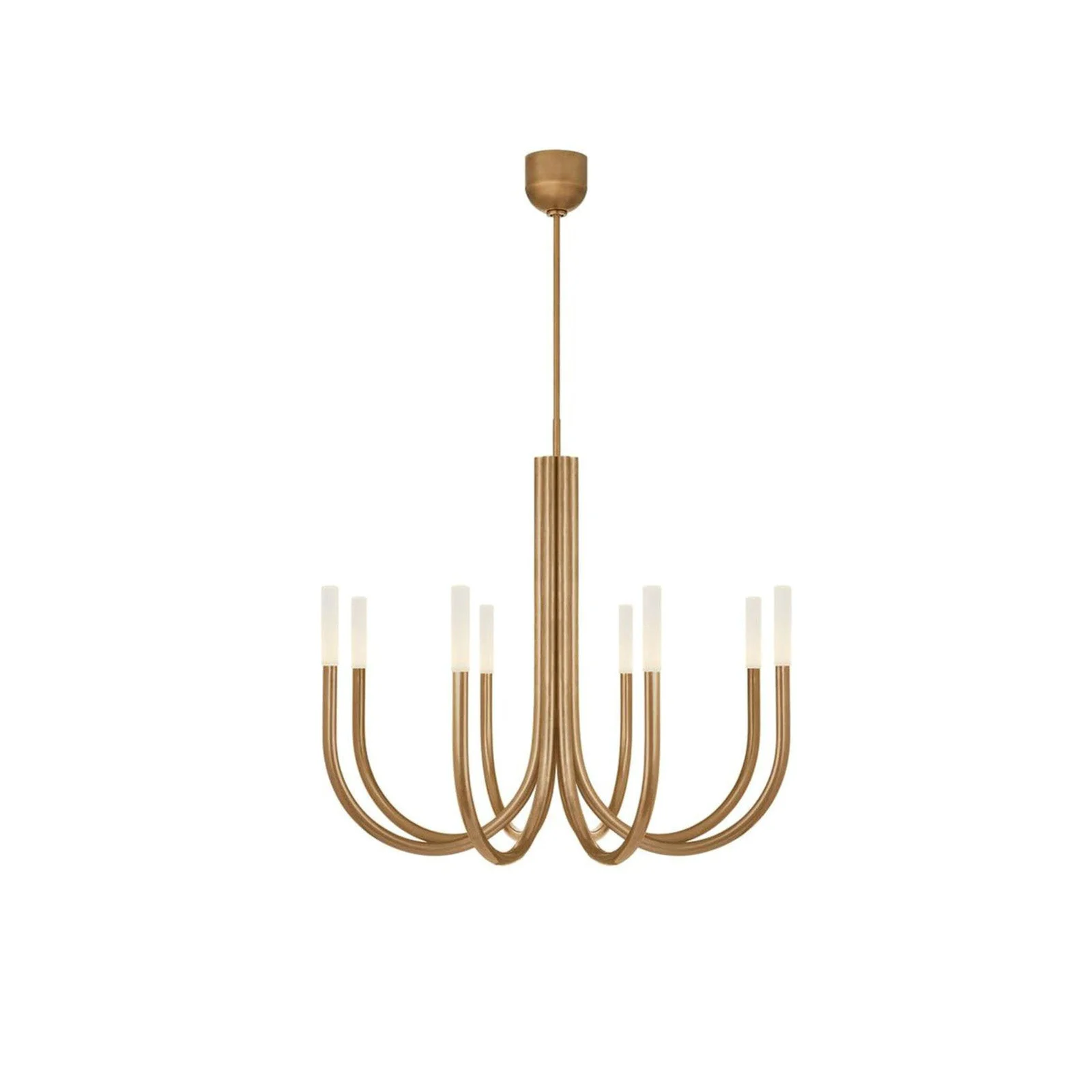 Professional Rousseau 8-Light Brass Candle Chandelier Lightweight