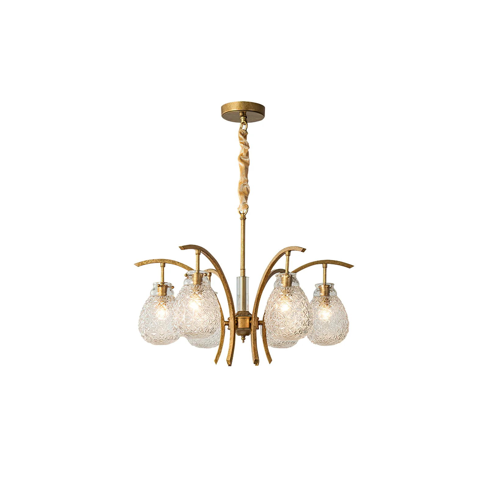 Secure Golden floral glass chandelier High-Grade