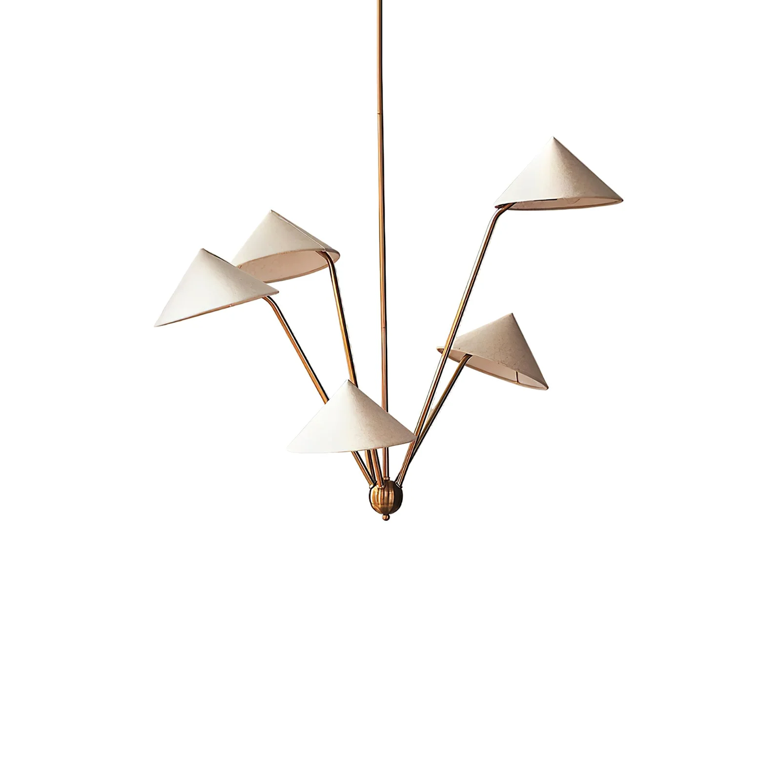 Responsible 5-Arm Fabric Cone Chandelier Long-Lasting