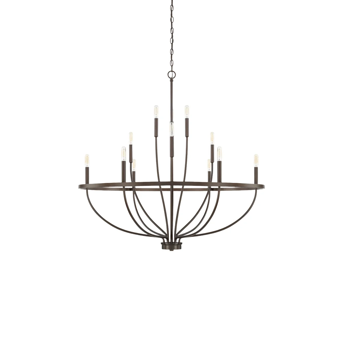 Reusable Modern Industrial 12-Light Cage Chandelier Versatile