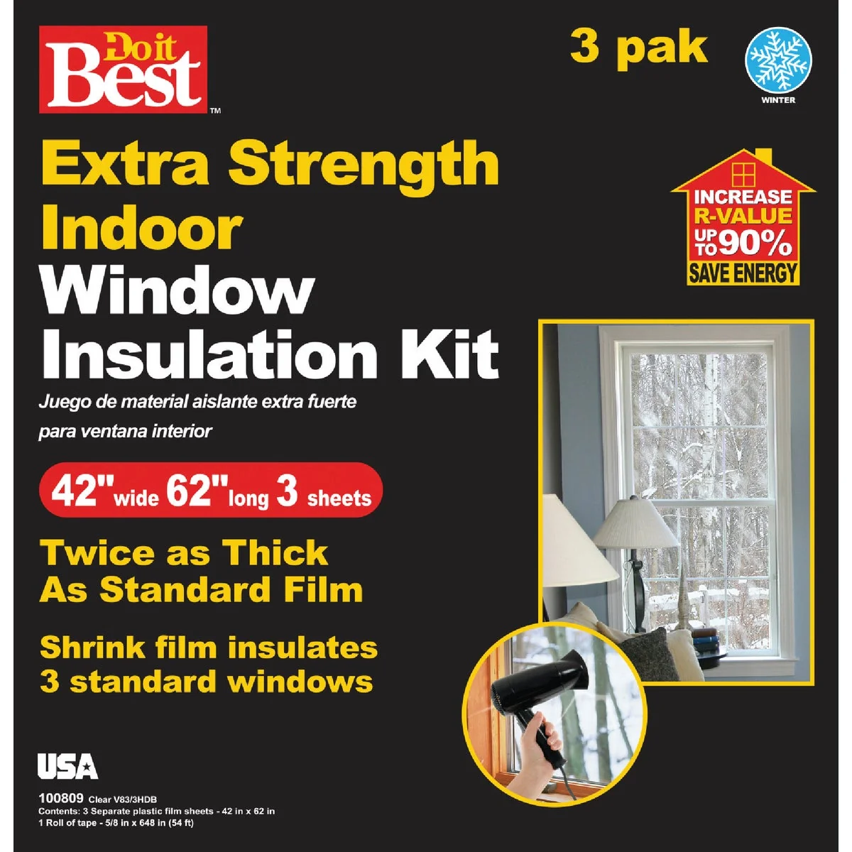 Environmentally Friendly Do it 42 In. W. x 62 In. L. Indoor Shrink Window Film 3-Sheets Safe