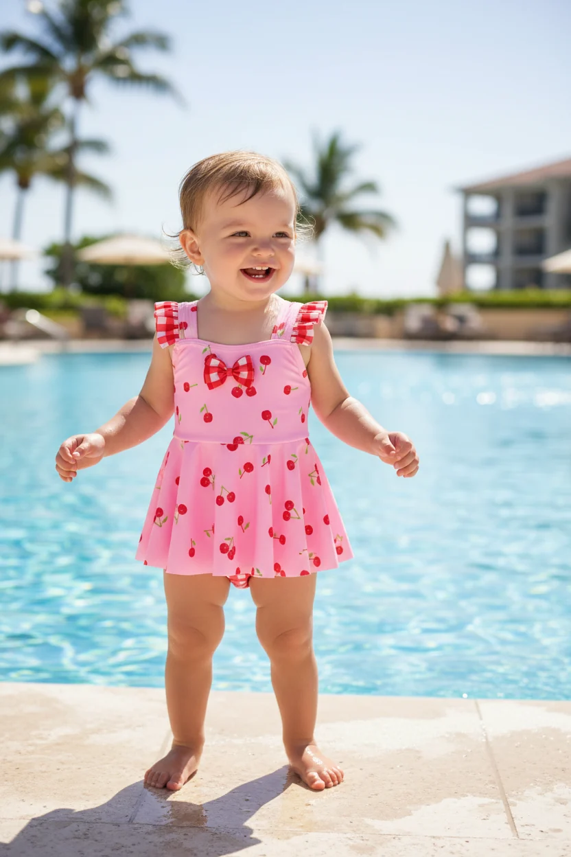 Excellent Toddler Girl's Ruffled Swim Dresses By Love Sophisticated