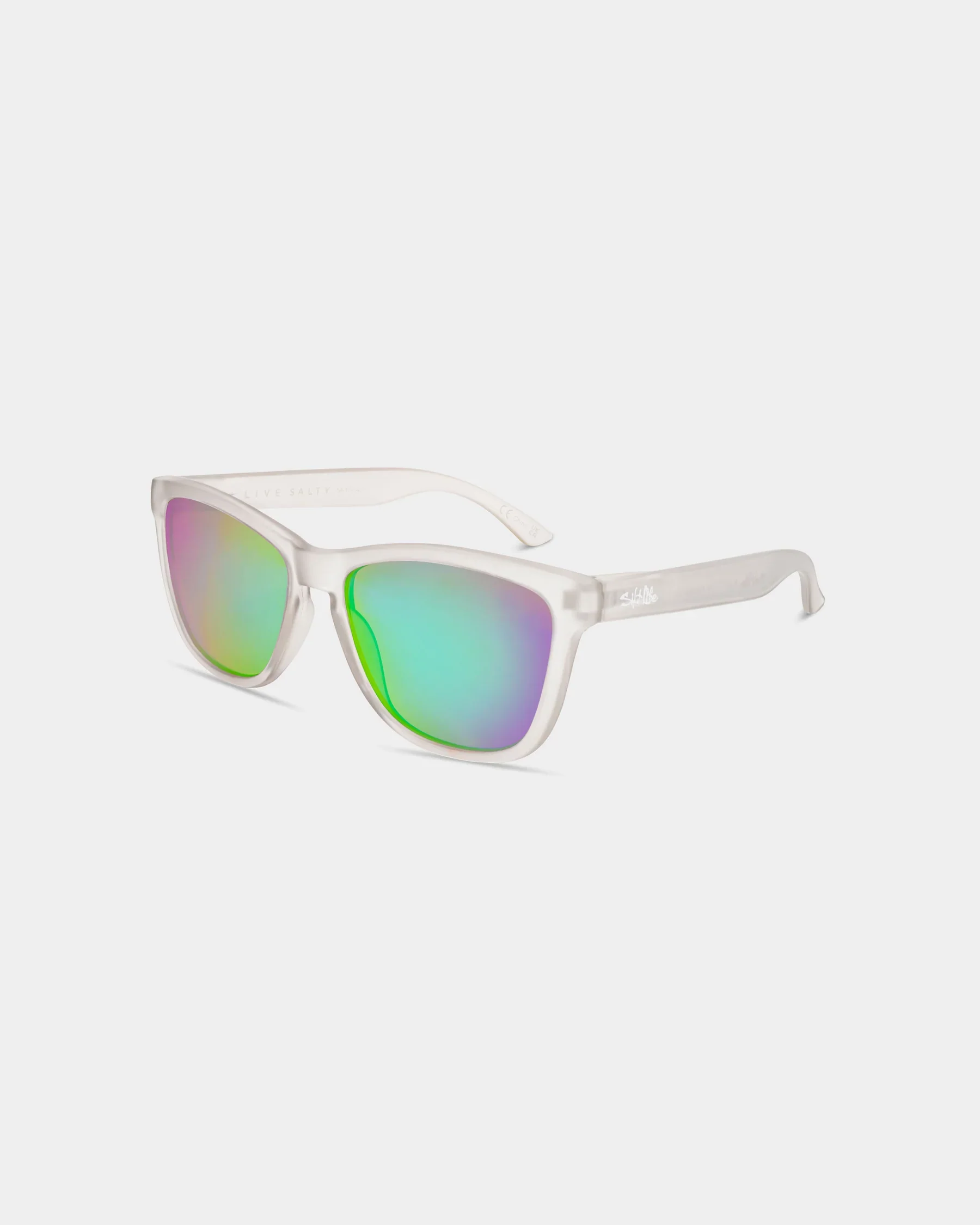 Healthy Salt Life Sunglasses Satin Crystal Grey Frame Brown w Green Mirror TAC Polarized Lens SL-001-171726 Breathable