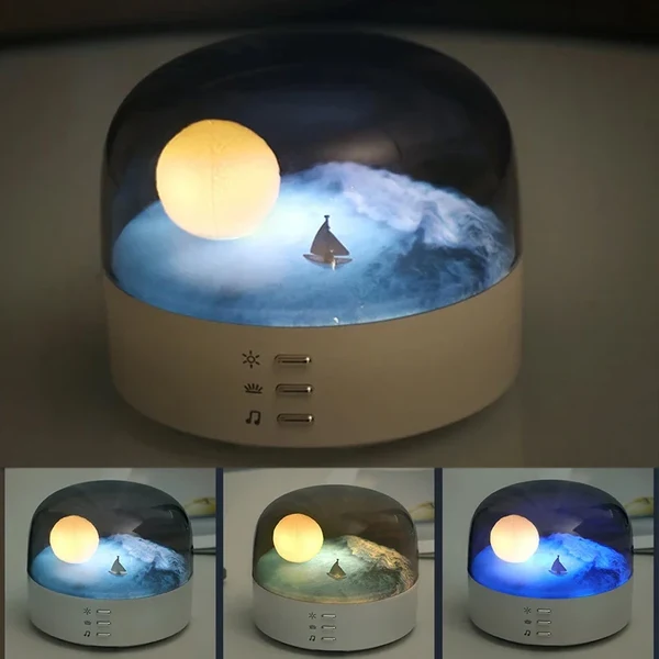 Prestigious Moon Landscape Bluetooth Speaker Night Light Soft