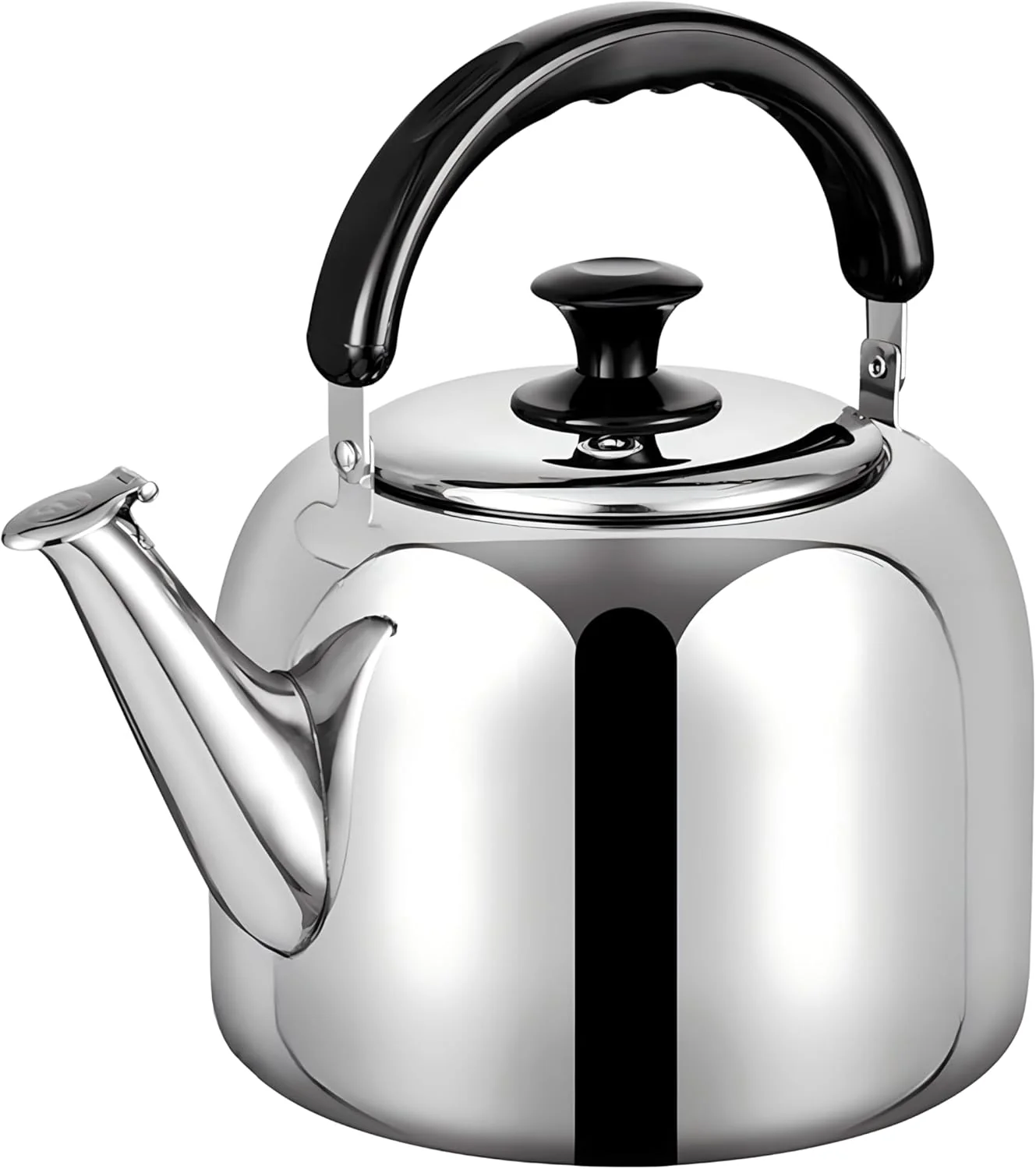 Reusable Whistling Stovetop Tea Kettle Food Grade 316 Stainless Steel Hot Water Fast to Boil Stovetop Kettle with Ergonomic Handle 4.2 Quart Capacity Expertly Made