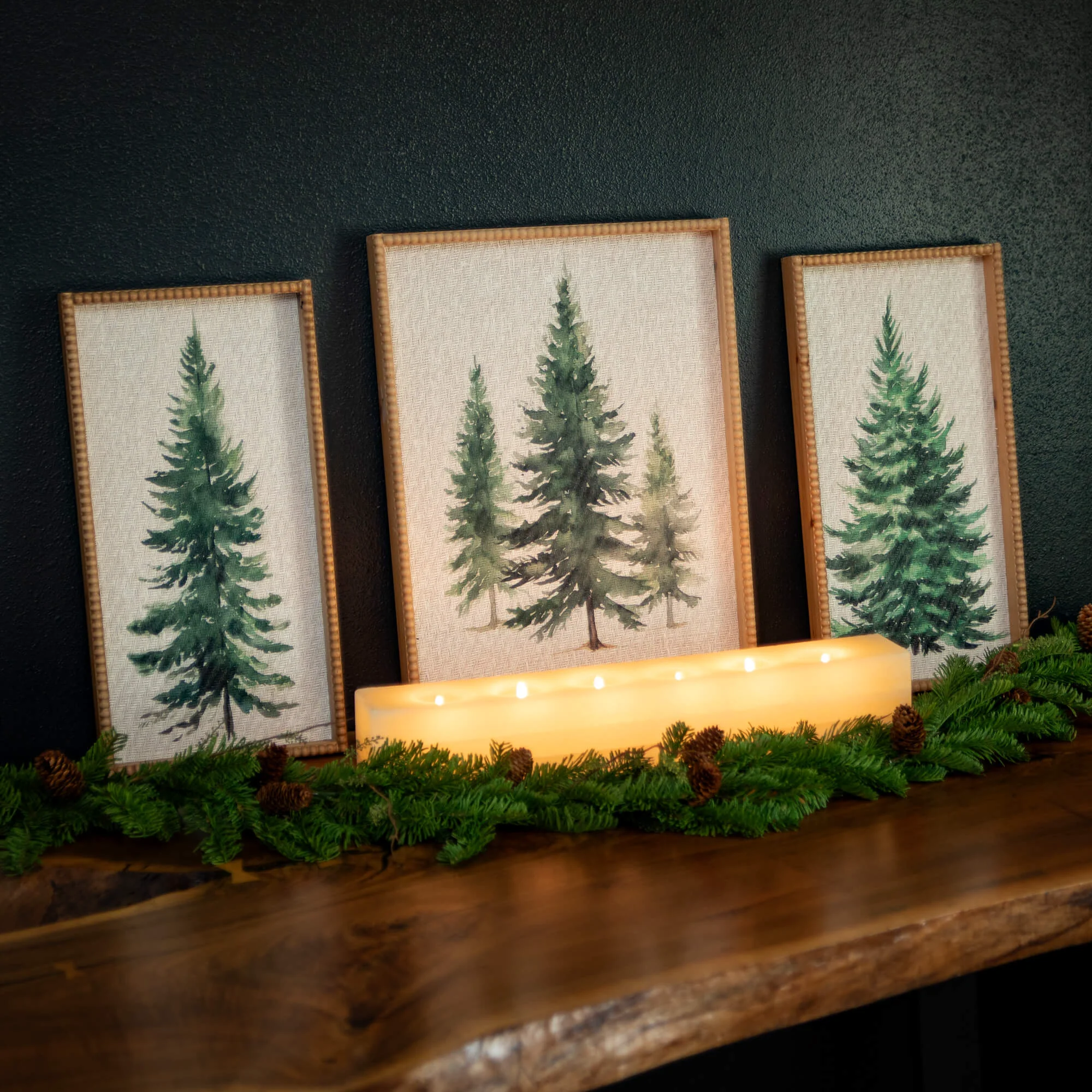 Powerful Pine Tree Watercolor Wall Art Durable