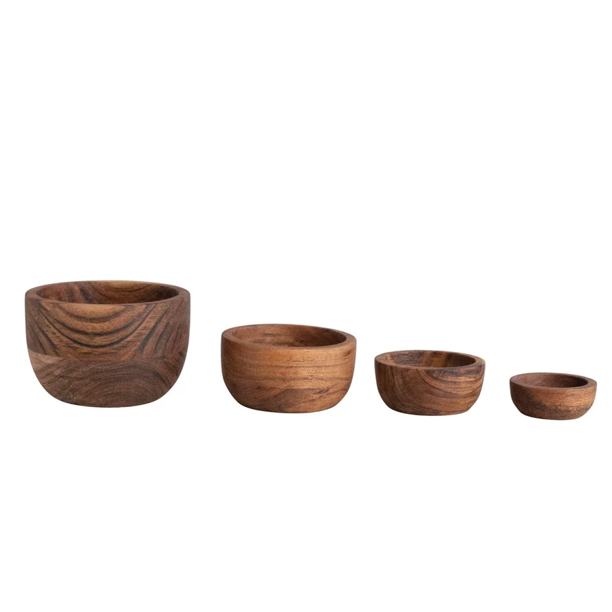 Eco-Friendly Wood Nesting Bowls Elegant