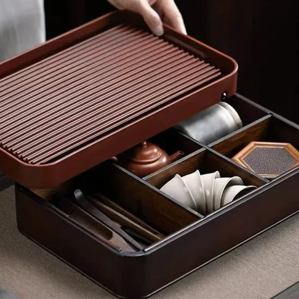 Breathable Multifunctional Bamboo Tea Tray with Drainage Healthy