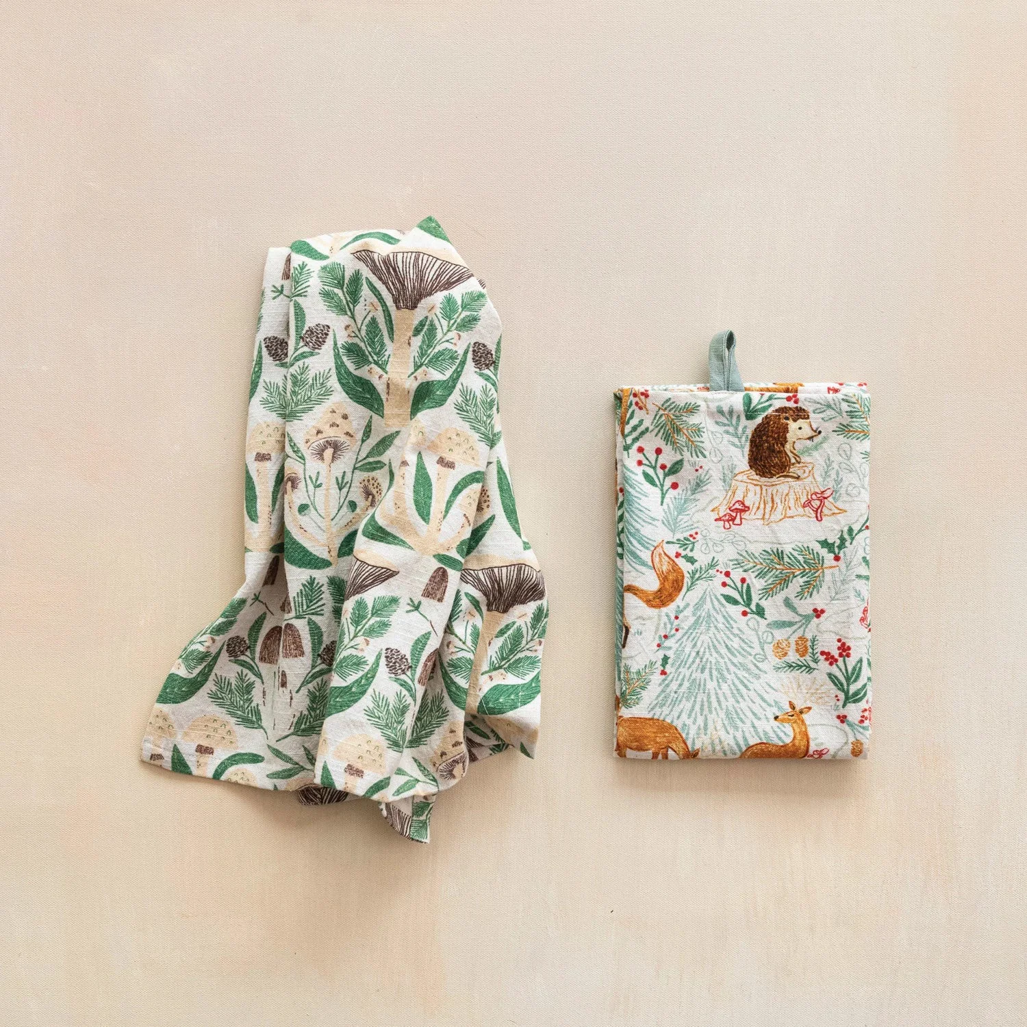 Innovative Woodland Printed Tea Towel Smooth