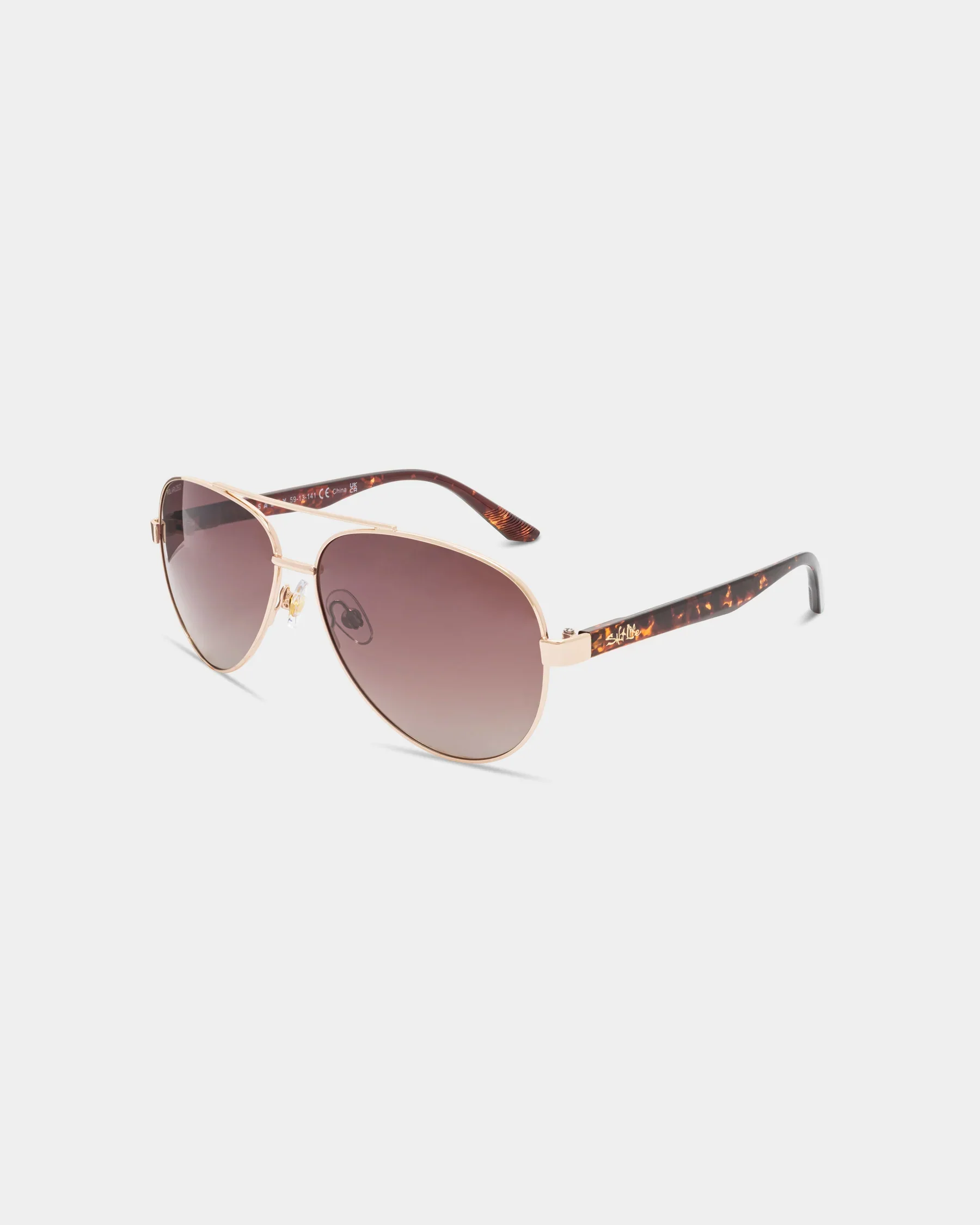 Smart Salt Life Sunglasses Shiny Gold Frame Brown Gradient w Silver Flash Mirror TAC Polarized Lens SL-009-949428 Original Design