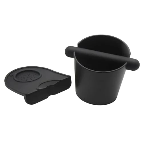 Natural 5inch Knock Box Espresso Knock Box Silicone coffee Tamper Mat Espresso Machine Accessories Set of 2 with Removable Knock Bar and Anti Reusable