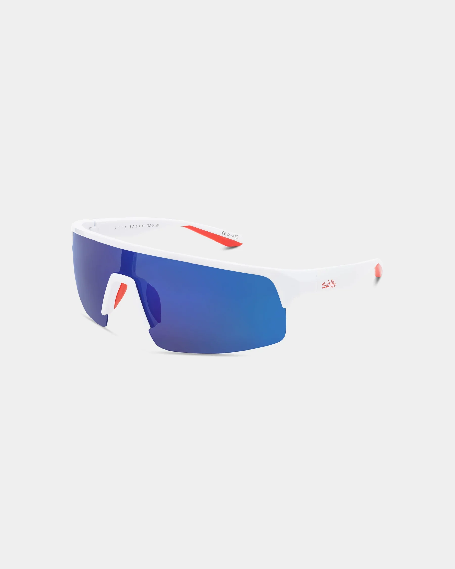 Crafted Salt Life Sunglasses Shiny White Frame Smoke w Blue Mirror TAC Polarized Lens SL-028-106268 High-Grade