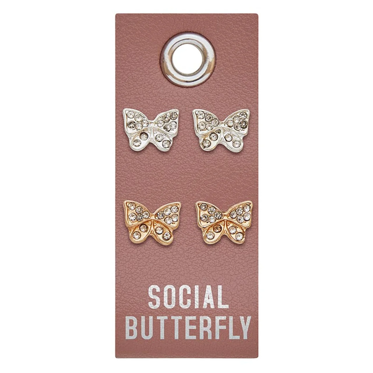 Powerful Social Butterfly Earring Set Leather Gift Tag High-Performance