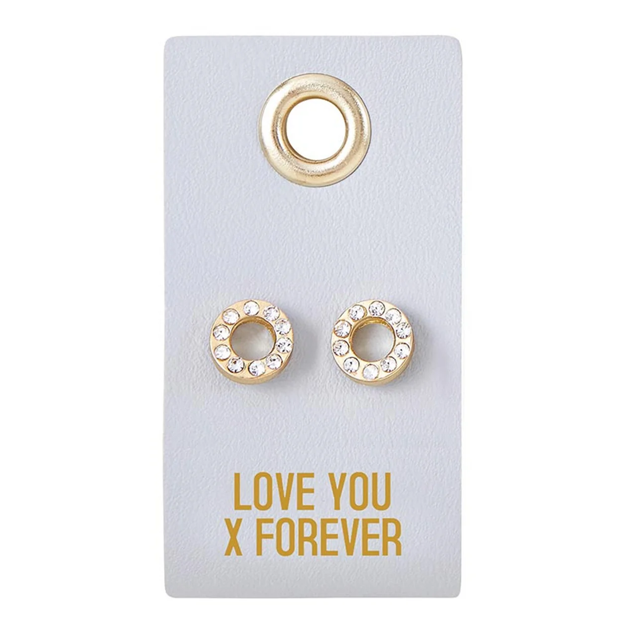 Clean Love You... Circle Earrings Leather Gift Tag Trendy