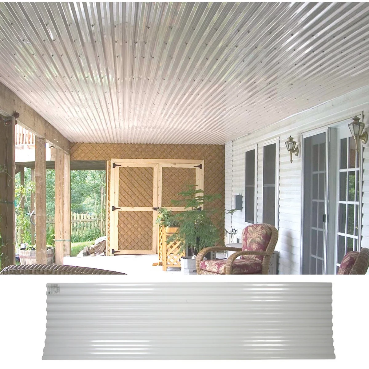Official Tuftex Vinyl 26 In. x 10 Ft. Opaque White Square Wave Vinyl Corrugated Panels Certified