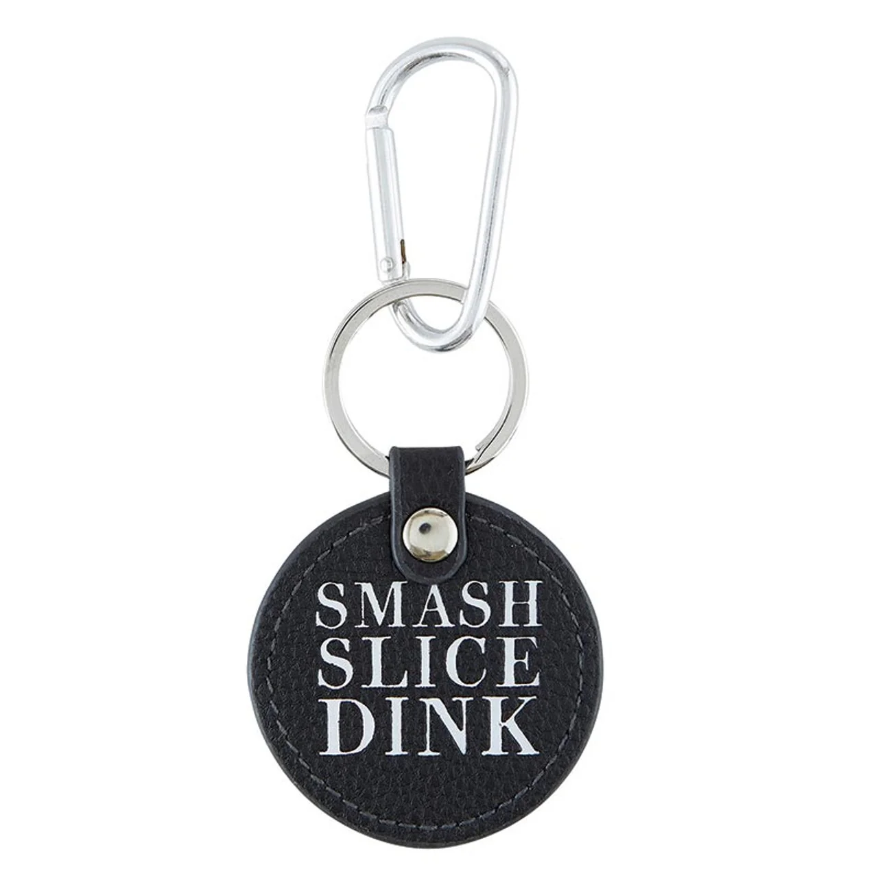 Secure Smash Slice Dink Round Leather Keychain Convenient