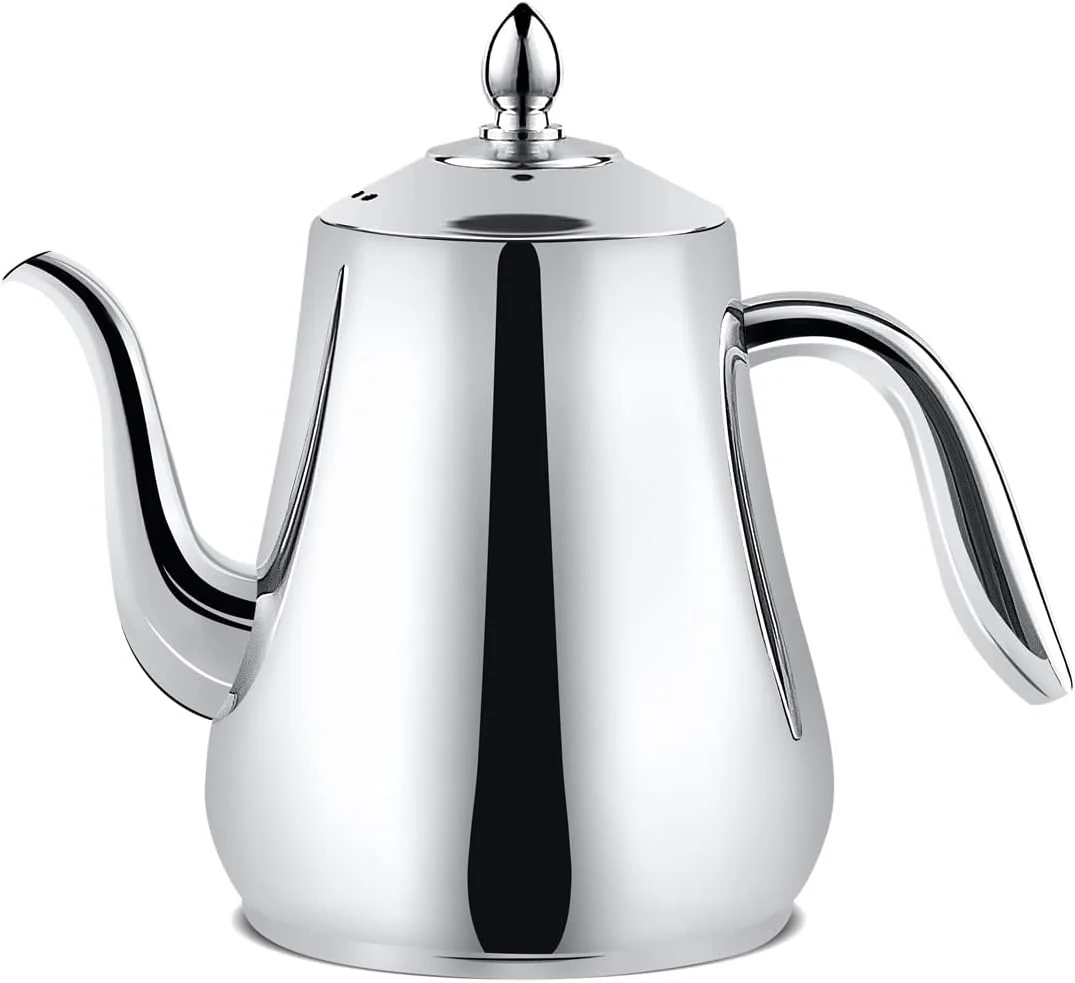 Unique SANQIAHOME Stainless Steel Teapot with strainer Tea Pot With Removable Infuser or filter for Loose Leaf and Tea Bags cold water Pitcher Tea Maker Dishwasher Safe silver 1550ml 51Oz Exceptional
