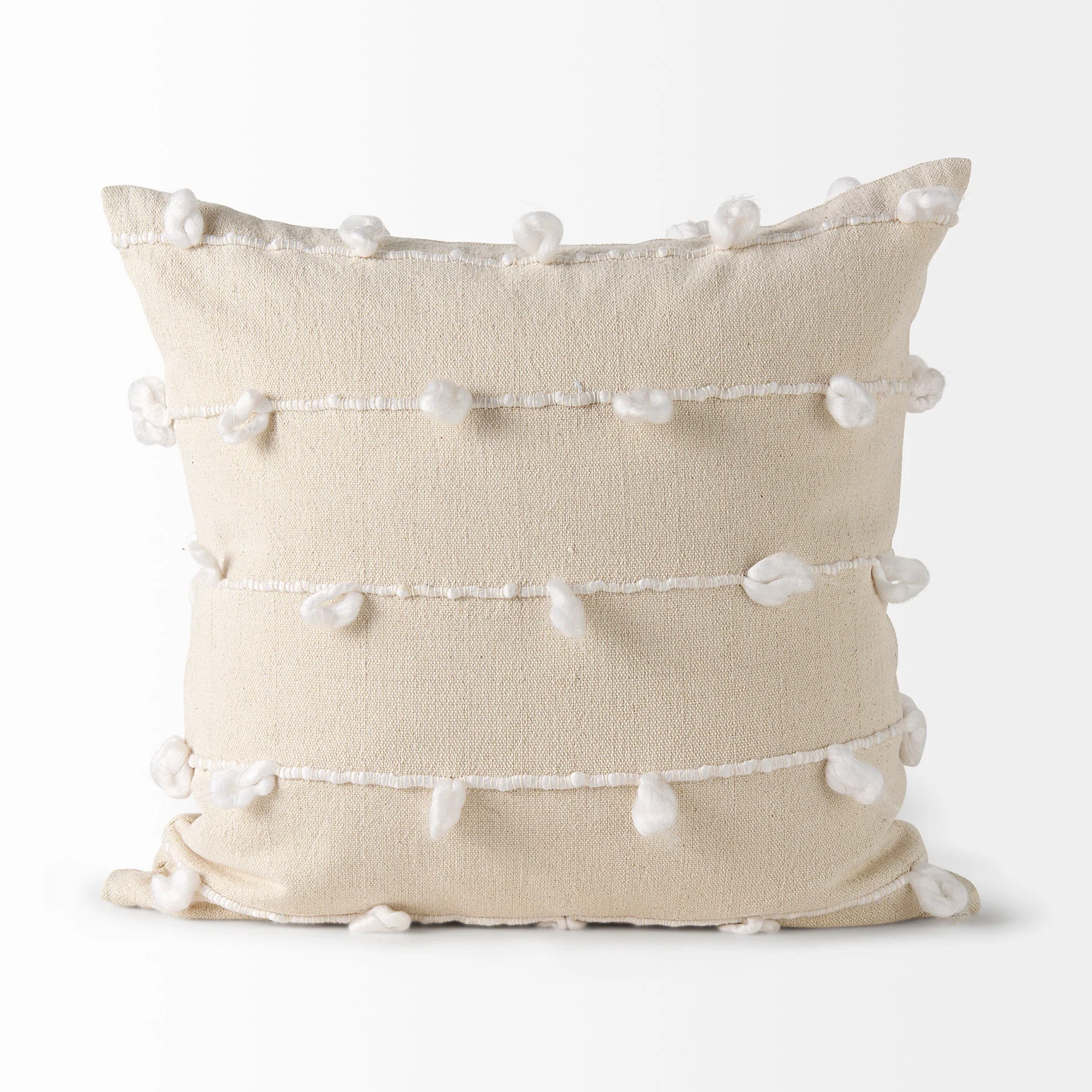 Sustainable Erica Cream With White Detail Decorative Pillow Classic