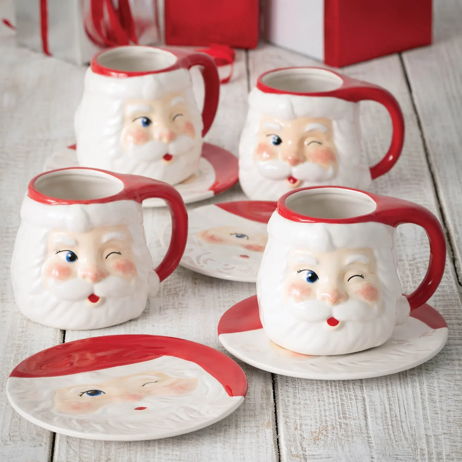 Modern Winking Santa Mug Superior
