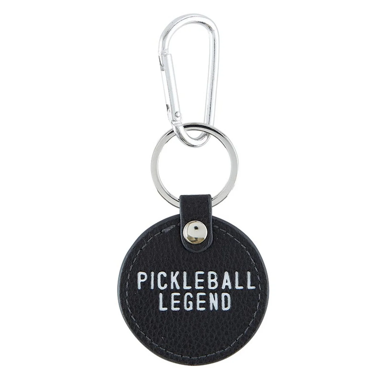 Expertly Made Pickleball Legend Round Leather Keychain Fine Crafted