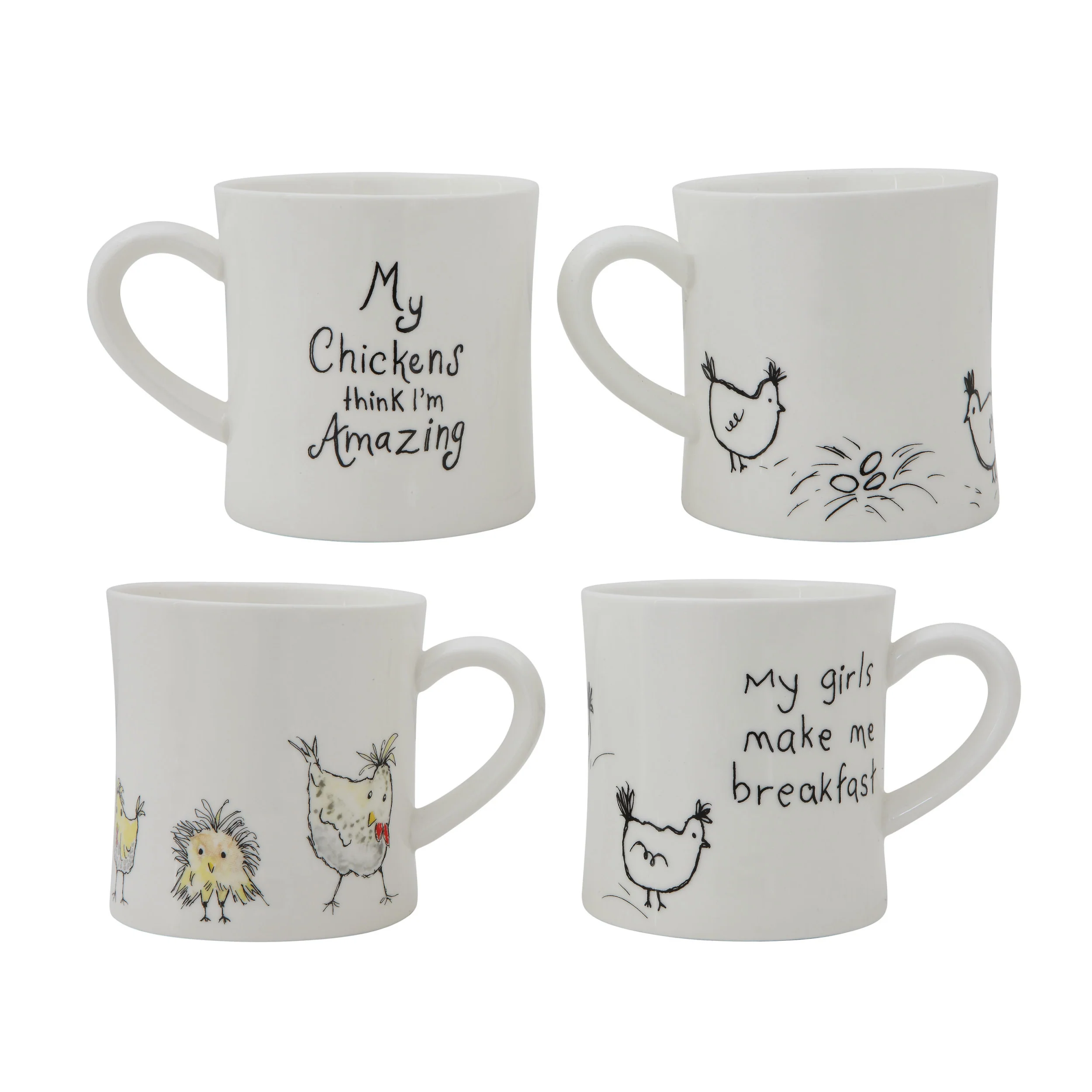 Authentic Stoneware Mug with Chicken Saying 8 oz Fashionable