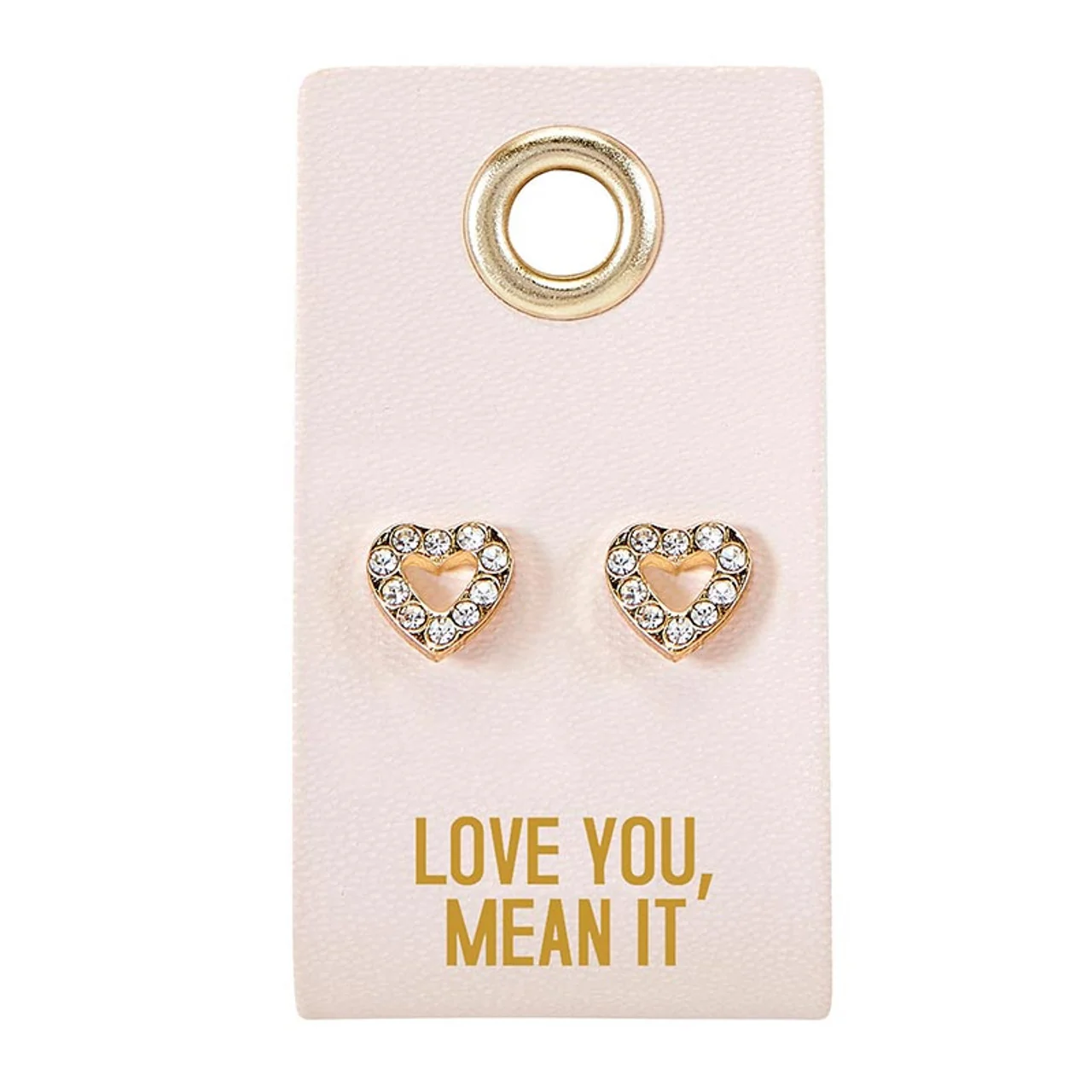 Certified Heart Gem Stud Earrings Leather Gift Tag Efficient