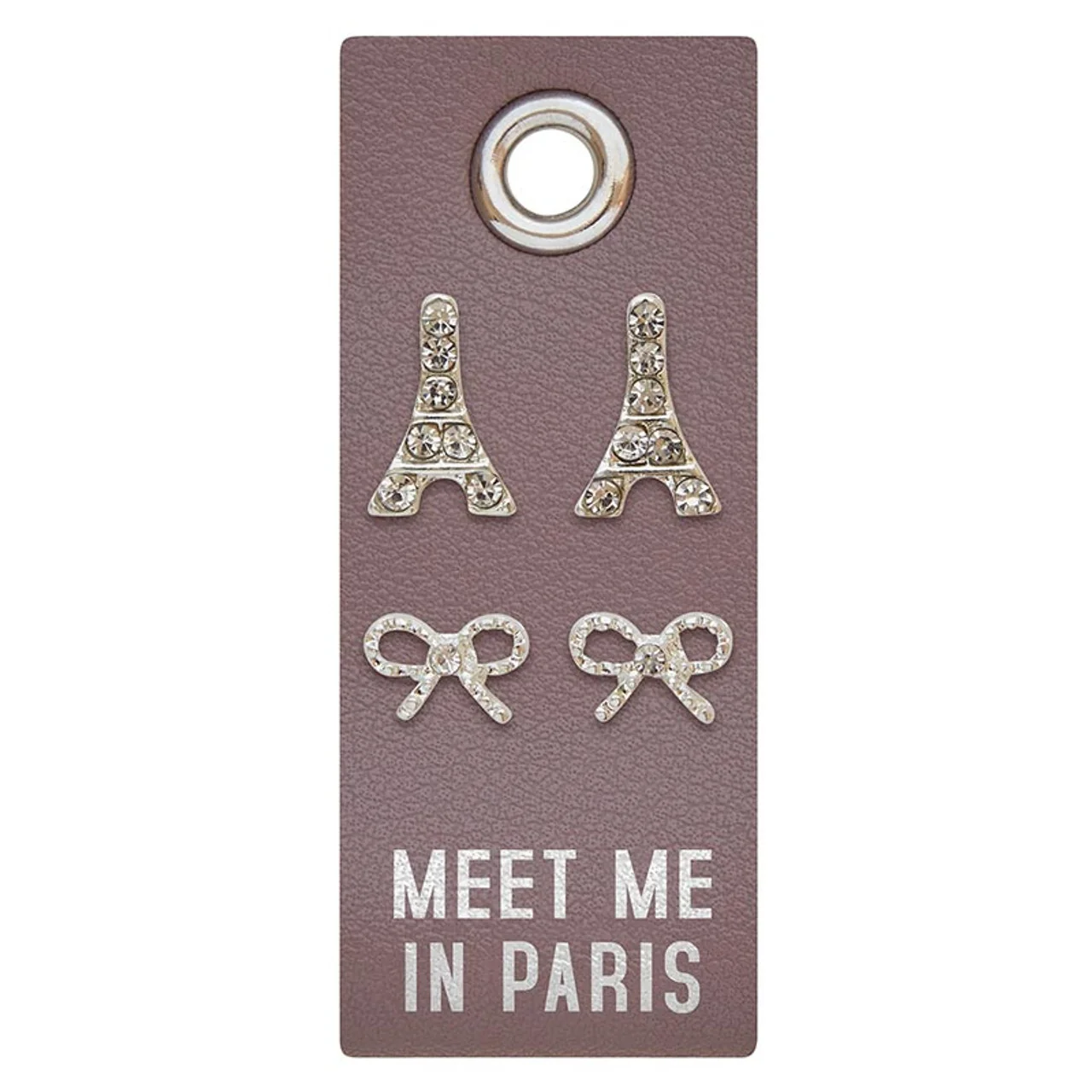 Lightweight Meet Me in Paris Earring Set Leather Gift Tag Classic