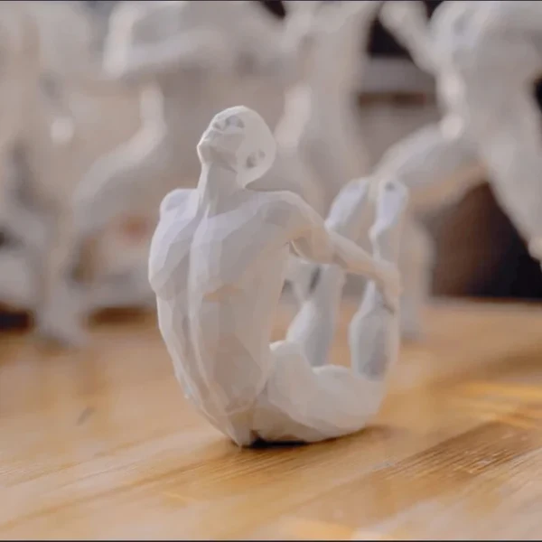 Healthy Minimalist 3D Printed Yoga Pose Figurine Expertly Made