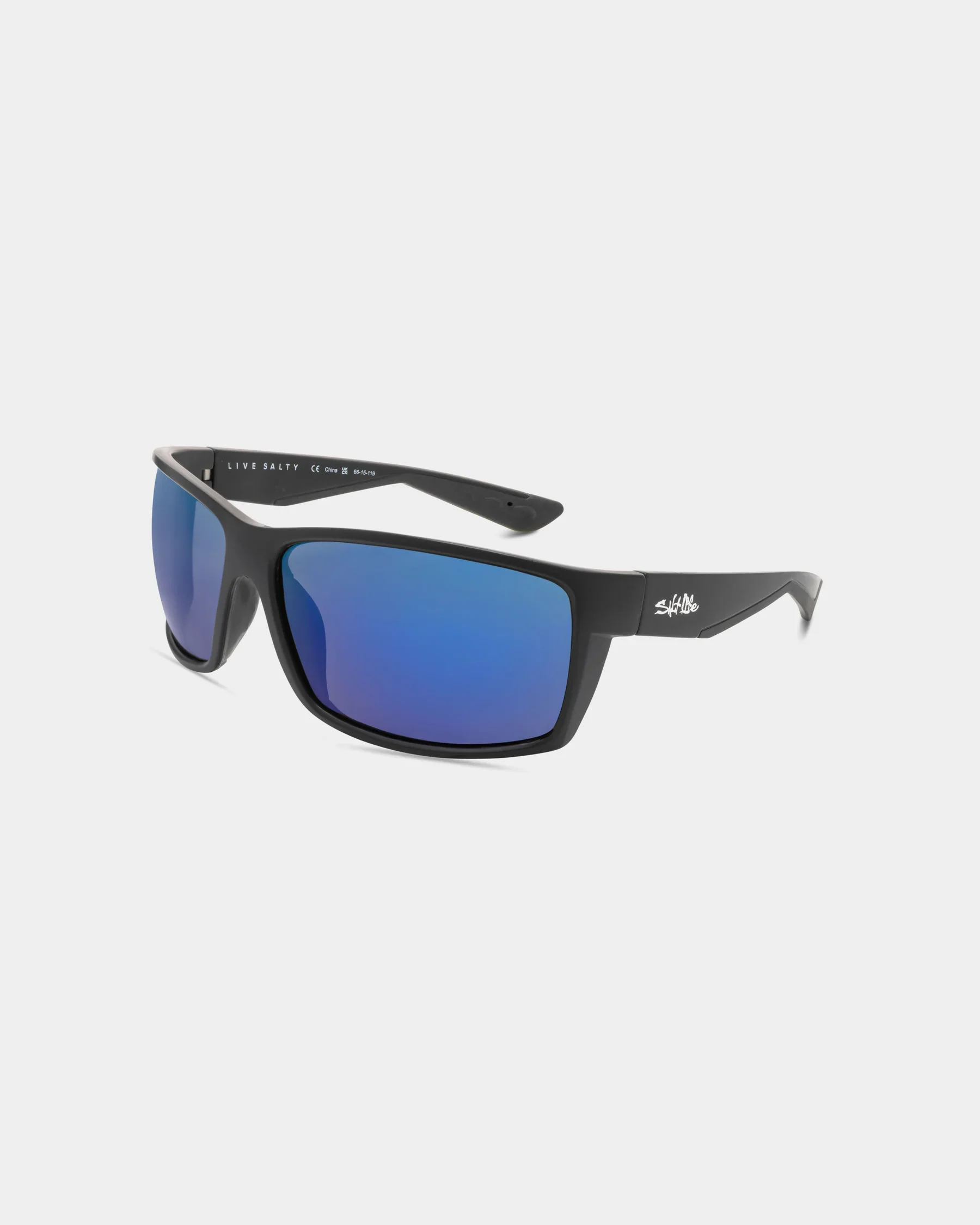 Verified Salt Life Sunglasses Satin Black Frame Smoke w Blue Mirror TAC Polarized Lens SL-021-010168 Fashionable