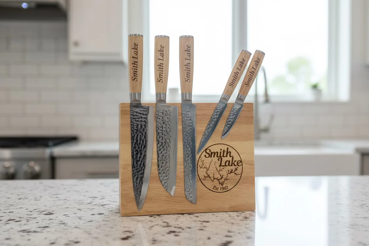 Durable Custom Kitchen Knife Set with Magnetic Block Stand Responsible