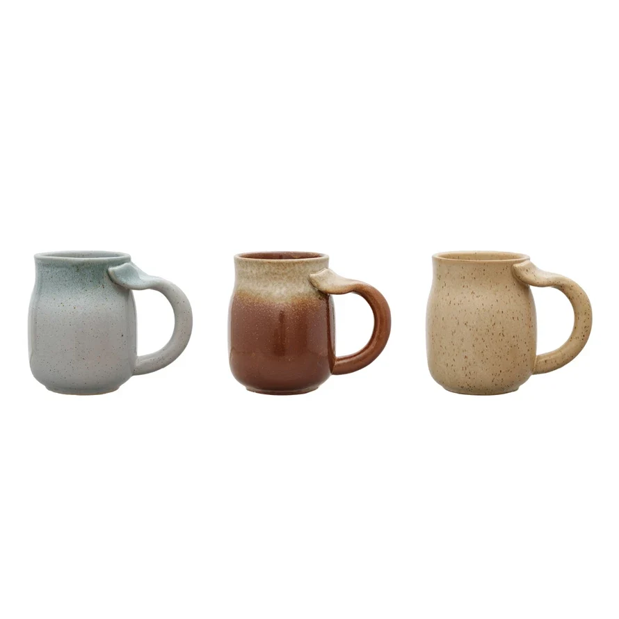 Sustainable 16 oz. Stoneware Mug w Whale Tail Handle High-Quality