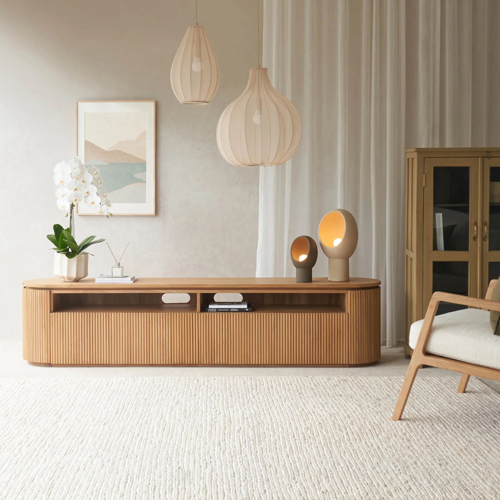 Long-Lasting Moher TV Console Teak - Natural 230cm Organic