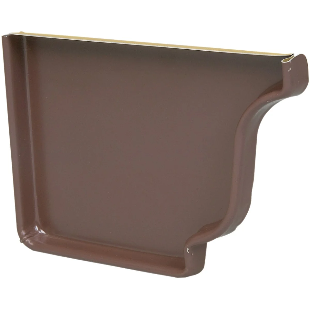 Practical Spectra Metals 5 In. Aluminum Brown Left Gutter End Cap High-End