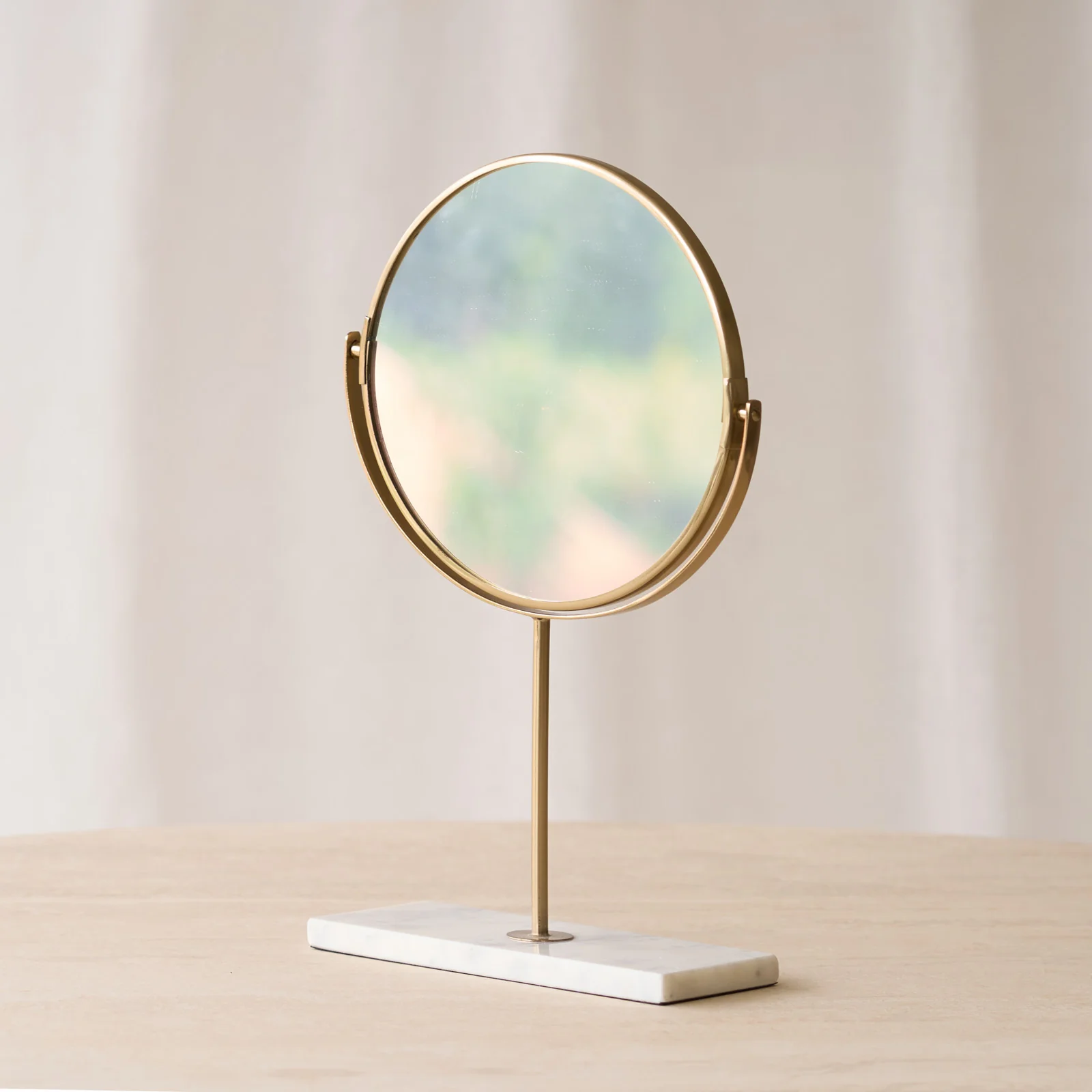 High-Quality Riesco Mirror on Base White Gold First-Class