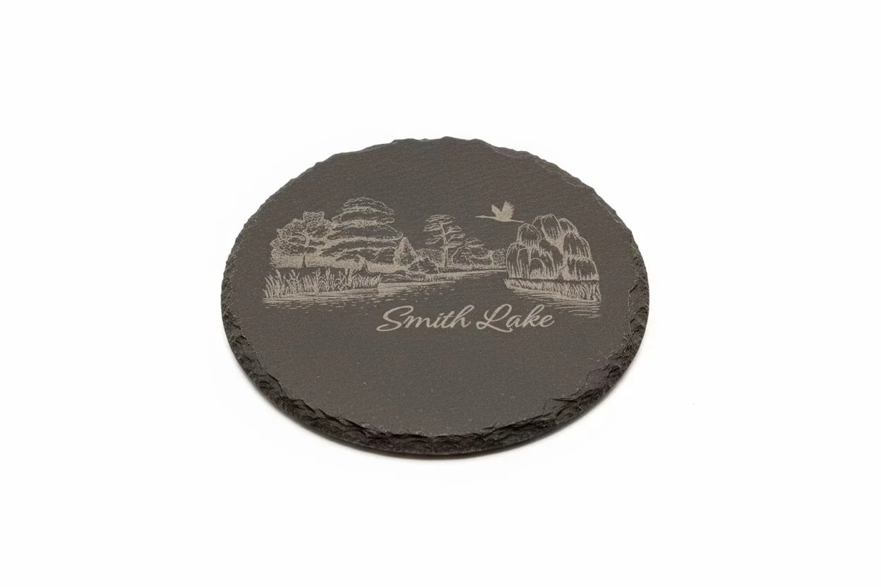 Dependable Smith Lake Round 4 Slate Coaster Top-Quality