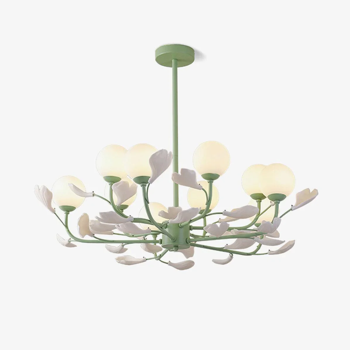 Soft Pastoral Gingko Chandelier Crafted